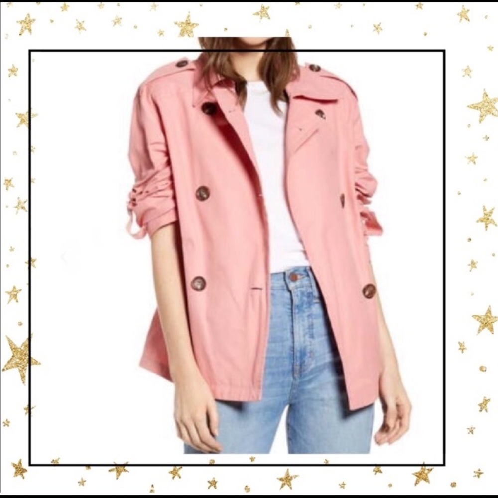 Something Navy Pink Double Breasted Jacket M - image 1